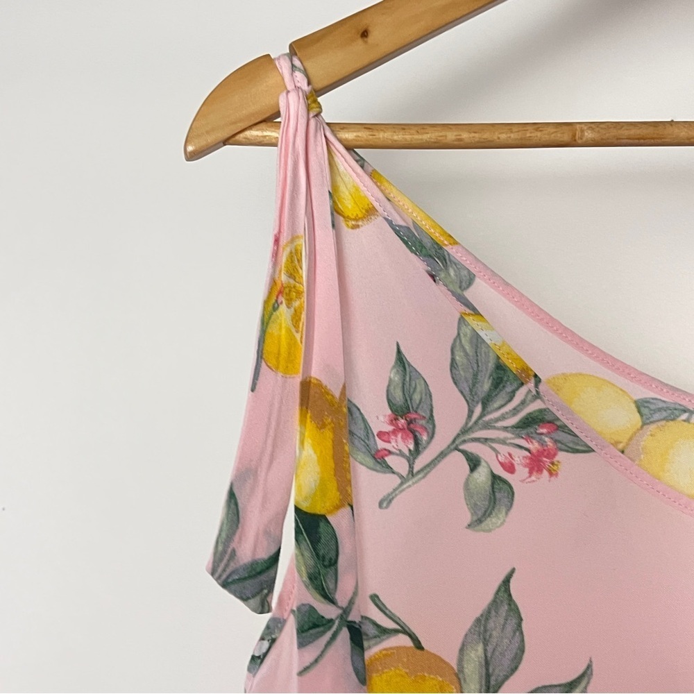 Flora Nikrooz Pink Lemon Floral Top Size L - Picture 4 of 5